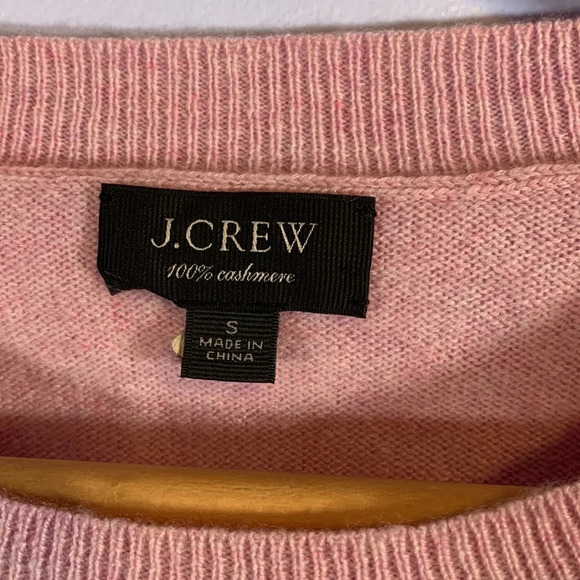 J crew size small light pink cashmere sweater crew neck long sleeve so soft - Picture 2 of 9